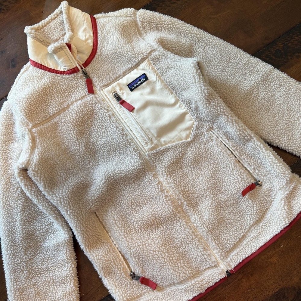 Patagonia Classic Retro-X Jacket Womens Small White Sherpa Fleece 23074FA19